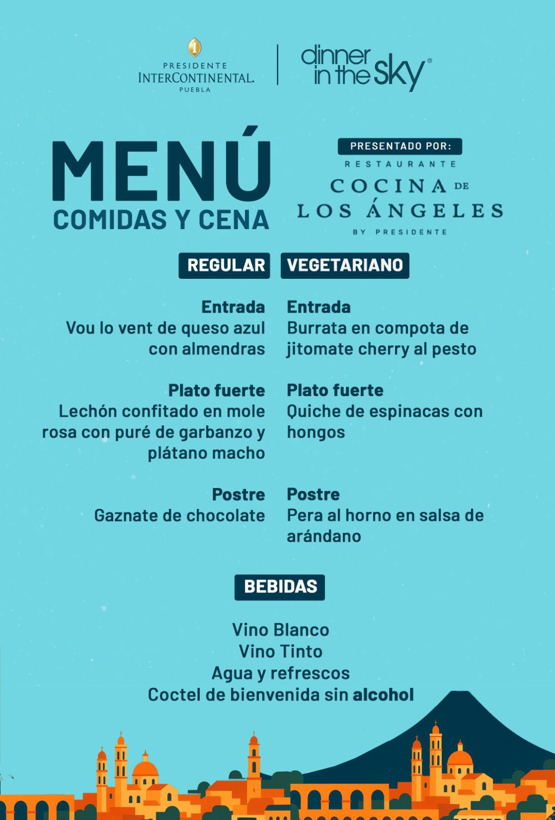 Menú Puebla 2025 Comidas y Cenas