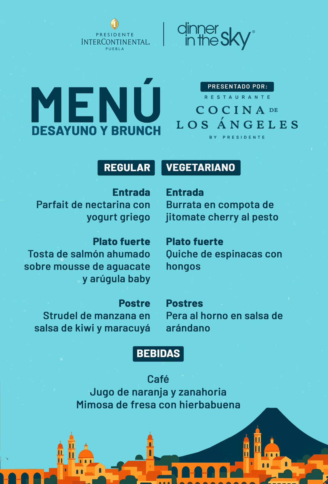 Menú Puebla 2025 Desayunos y Brunch